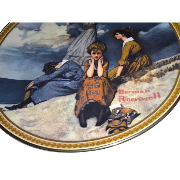 Norman Rockwell Plate "Waiting on the Shore" Knowles Fine China - Picture 3 of 10